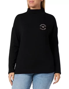 Emporio Armani Damska bluza polarowa z wiskozy, czarny, XL - Bluzy damskie - miniaturka - grafika 1