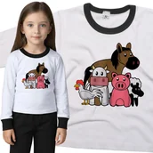 Piżamy dla dziewczynek - Piżama dziecięca Koń Krowa Kura Owca Świnka 98/104 - VoloDonum - miniaturka - grafika 1