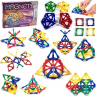 Klocki - ZABAWKA DLA DZIECI KLOCKI MAGNETYCZNE KONSTRUKCYJNE ZAMEK 84 EL - miniaturka - grafika 1