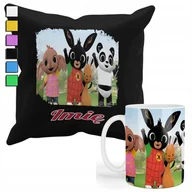 Gadżety dla niej i dla niego - ZESTAW KUBEK + POSZEWKA Z NADRUKIEM-DLA FANA PREZENT PANDA KRÓLIK +IMIĘ - miniaturka - grafika 1