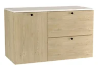 Szafki łazienkowe - Wisząca szafka pod umywalkę dąb cremona + marmur - Tavesi 8X - miniaturka - grafika 1