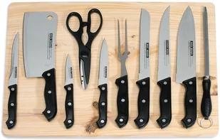 Zestaw Noży Ze Stali Nierdzewnej 11 Elementów Z Drewnianą Deską Tomato - Akcesoria do grilla - miniaturka - grafika 1