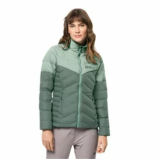 Kurtki damskie - Damska kurtka puchowa Jack Wolfskin TUNDRA DOWN JKT W hedge green - XS - grafika 1