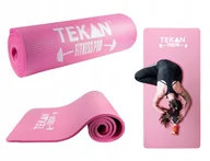 Maty do jogi - Mata do ćwiczeń jogi fitness yoga gruba 1,5cm Różowa - miniaturka - grafika 1
