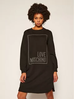 Sukienki - Love Moschino Sukienka dzianinowa W5B9701M 4055 Czarny Regular Fit - grafika 1