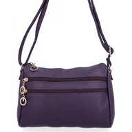 Torebki damskie - Miejska Torebka Listonoszka firmy Herisson 20323-1 Ciemno Fioletowa - miniaturka - grafika 1