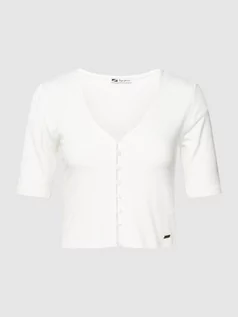 Koszulki i topy damskie - T-shirt z listwą guzikową model ‘MEADOW’ - grafika 1