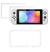 Akcesoria do Nintendo - 2x Szkło Hartowane + Zestaw Montażowy do Nintendo Switch Oled 2021 - miniaturka - grafika 1
