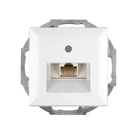 Gniazdka elektryczne - Gniazdo Perła RJ45 białe - miniaturka - grafika 1