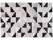 Dywany - Beliani Dywan skórzany czarno-szary 160 x 230 cm EFIRLI - miniaturka - grafika 1