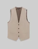 Kamizelki męskie - kamizelka do zestawu lido 02 beżowy slim fit - miniaturka - grafika 1