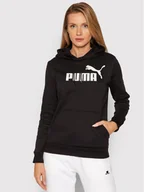 Bluzy damskie - Puma Bluza Essentials Logo 586788 Czarny Regular Fit - miniaturka - grafika 1