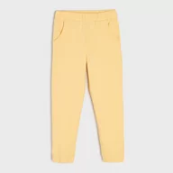 Spodnie i spodenki dla dziewczynek - Sinsay - Spodnie dresowe jogger - Żółty - miniaturka - grafika 1
