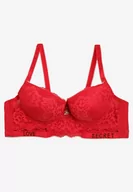 Biustonosze - Czerwony Koronkowy Biustonosz Push-Up z Ozdobną Zawieszką i Cyrkoniami Verenia - miniaturka - grafika 1