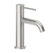 Baterie umywalkowe - KFA Bateria umywalkowa srebrna stal nierdzewna 16.5 cm z korkiem klik-klak Flint Armatura - miniaturka - grafika 1