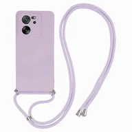 Etui i futerały do telefonów - Gumowane etui na telefon z TPU z miękką podszewką do Xiaomi 13T / 13T Pro, z długą smyczą Jasny fiolet - miniaturka - grafika 1