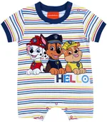 Rampersy - Chłopięcy, biało-granatowy rampers w kolorowe paski HELLO Psi Patrol 6 m 68 cm - miniaturka - grafika 1