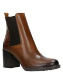 Botki damskie - Wojas Skórzane botki w kolorze brązowym - miniaturka - grafika 1