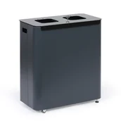 Kosze na śmieci - Kosz na śmieci do segregacji, 2 x 60 l, lakierowany szary - miniaturka - grafika 1