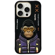 Etui i futerały do telefonów - Etui NIMMY Cool&Cute 2.0 Monkey do Apple iPhone 16 Pro Max Czarny - miniaturka - grafika 1