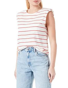 Sisley T-shirt damski, Czerwone i białe paski 901, S - Koszulki i topy damskie - miniaturka - grafika 1