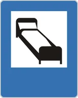 Wyposażenie miejsc publicznych - Znak drogowy informacyjny D-29 Hotel (motel) - miniaturka - grafika 1