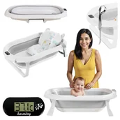 Wanienki dla dzieci - WANIENKA DZIECIĘCA Z TERMOMETREM HARMONY SZARA + PODUSZKI SŁONIKI - miniaturka - grafika 1