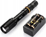 Latarki - Latarka Taktyczna LED CREE T6 2 Ak. BARDZO MOCNA - miniaturka - grafika 1