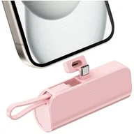 Powerbanki - PowerBank 5000mAh Alogy bank energii kieszonkowy mały ładowarka zewnętrzna Power Bank USB-C i lightning Różowy - miniaturka - grafika 1