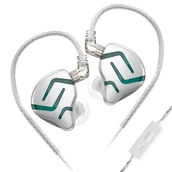 Słuchawki - KZ ZES Electrostatic Dynamic Wired Noise Cancelling with Mic - Silver - miniaturka - grafika 1