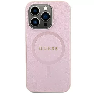 Guess GUHMP15LPSAHMCP iPhone 15 Pro 6.1" różowy/pink hardcase Saffiano MagSafe - Etui i futerały do telefonów - miniaturka - grafika 3