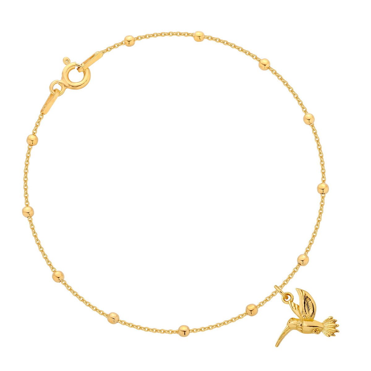 Pozłacana bransoletka z kolibrem