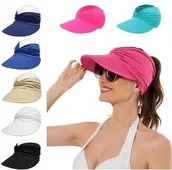 Czapki damskie - Damska czapka/kapelusz z daszkiem przeciwsłoneczny plażowy NOWOŚĆ RÓŻOWY - miniaturka - grafika 1