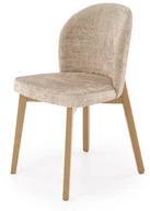 Krzesła - Krzesło tapicerowane BASSO beżowe/dąb naturalny HALMAR - miniaturka - grafika 1