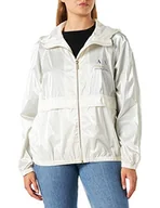 Bluzy damskie - Armani Exchange Damska bluza z kapturem, nadrukowane logo na przodzie, kontrastowy zamek błyskawiczny, ISO, ekstra mały - miniaturka - grafika 1
