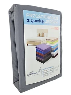 PRZEŚCIERADŁO Z GUMKĄ JERSEY BAWEŁNA PREMIUM SZARY CIEMNY 180x200 - Prześcieradła - miniaturka - grafika 1