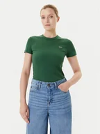 Koszulki i topy damskie - Lacoste T-Shirt TF5538 Zielony Slim Fit - miniaturka - grafika 1