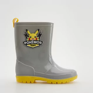 Buty dla chłopców - Reserved - Kalosze z aplikacją Pokémon - Jasny szary - grafika 1