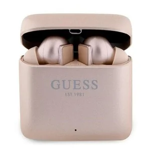 Guess GUTWSSU20ALEGP TWS + stacja dokująca różowo złoty/rose gold Printed Logo - Słuchawki - miniaturka - grafika 1