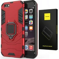 Etui i futerały do telefonów - Etui Pancerne Spacecase X-Ring Uchwyt Magnetyczny Uchwyt Ring Case Obudowa Plecki Iphone 6/6S Czerwony - miniaturka - grafika 1