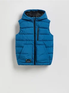 Reserved - Pikowana kamizelka z kapturem - niebieski - Kurtki i płaszcze dla chłopców - miniaturka - grafika 1