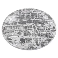 Dywany - Dywan MEFE nowoczesny Koło 6184 Kostka brukowa cegła - Strukturalny, dwa poziomy runa ciemno szary koło 100 cm - miniaturka - grafika 1