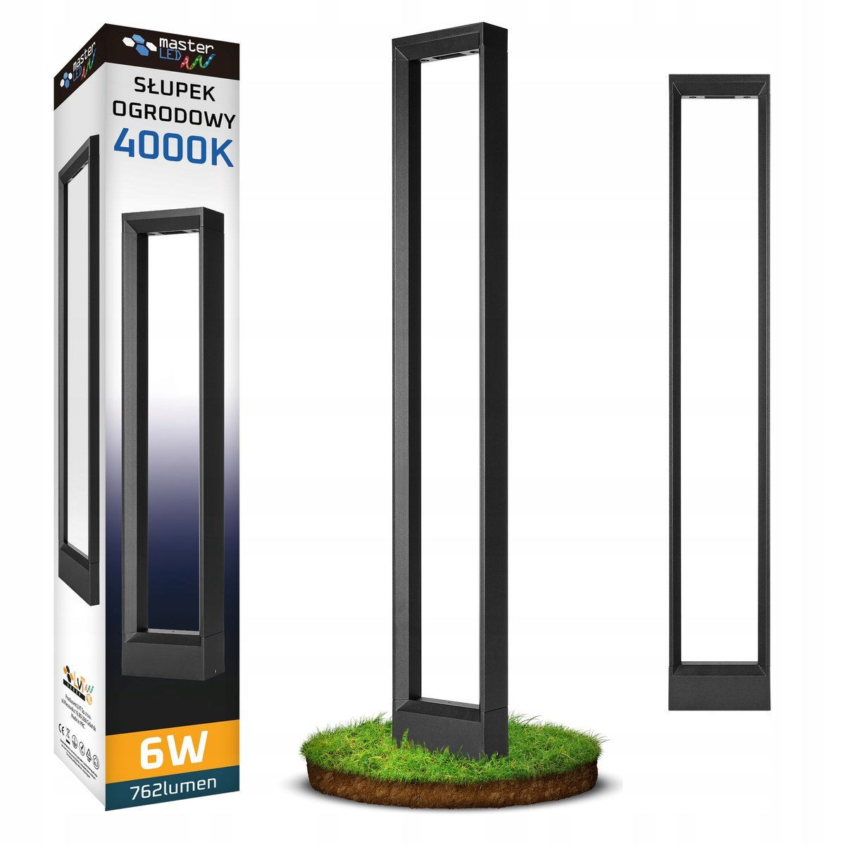 Lampa LED Ogrodowa stojąca słupek 80cm zewnętrzna 4000K LED