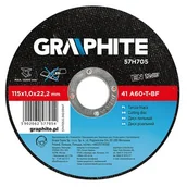 Akcesoria do elektronarzędzi - GRAPHITE Tarcza tnąca do metalu 115 x 1,0 x 22,2 mm, 41 A60-T-BF - miniaturka - grafika 1