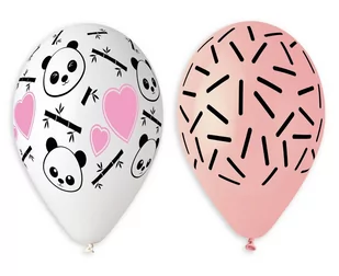 GMR Balony pastelowe Panda i serca - 33 cm - 5 szt. GS120/PDS - Balony i akcesoria - miniaturka - grafika 1