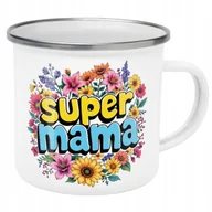 Kubki - Emaliowany Kubek Garnuszek Dzień Matki Dla Mamy Prezent Super Mama - miniaturka - grafika 1
