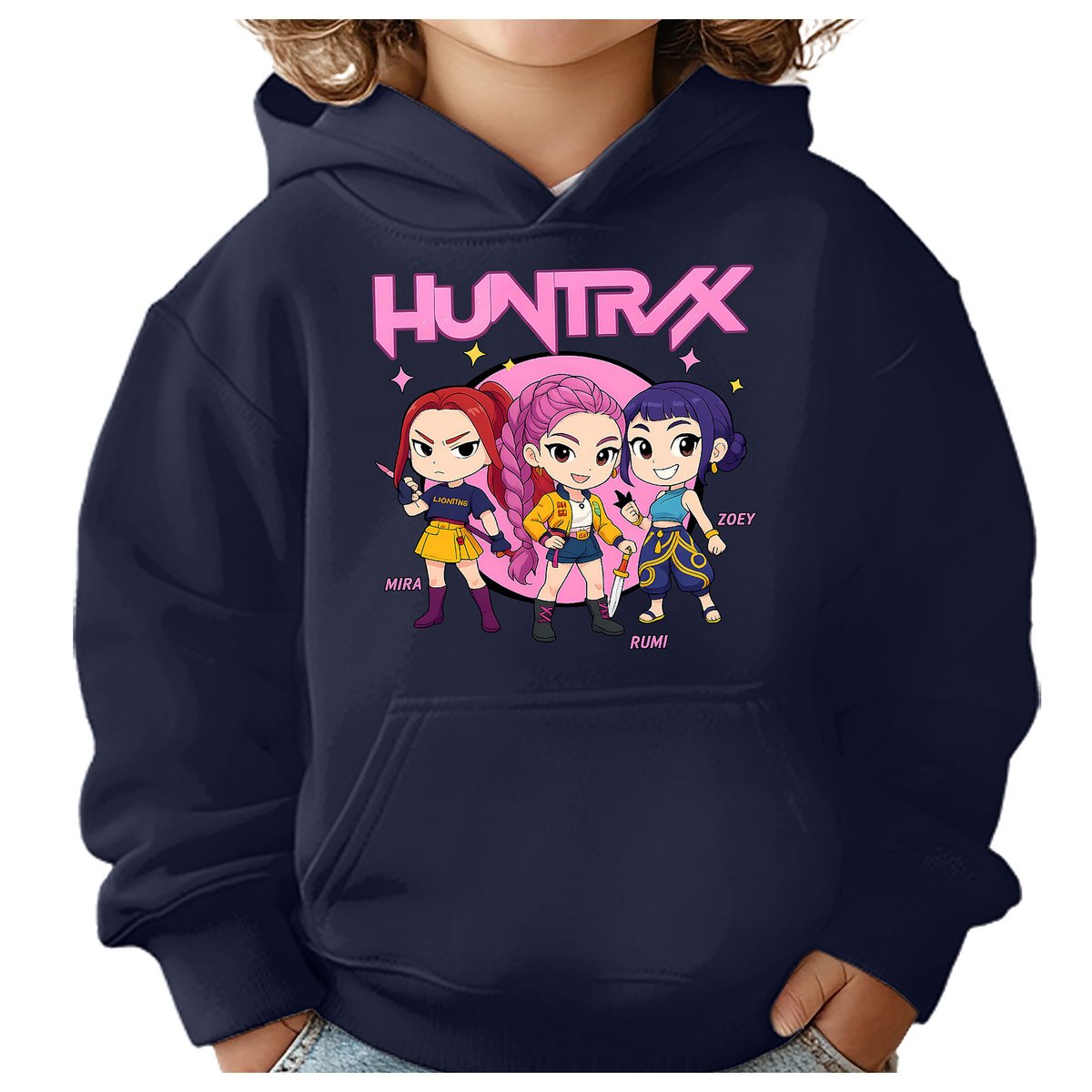 BLUZA DZIECIĘCA KPOP DEMON HUNTERS HUNTRIX 104 Z KAPTUREM BAWEŁNIANA
