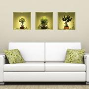 Naklejki na ścianę - Zestaw 3 naklejek 3D Ambiance Bonsai Trees On Spot - miniaturka - grafika 1