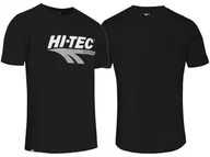 Koszulki męskie - Koszulka Męska RETRO HI-TEC T-Shirt Bawełniana Podkoszulek Logo Czarny M - miniaturka - grafika 1