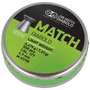 JSB - Śrut do wiatrówki Green Match Light Weight - 4.52 mm - 0.475g - 500 szt. - 000010-500 - Amunicja do wiatrówek - miniaturka - grafika 1